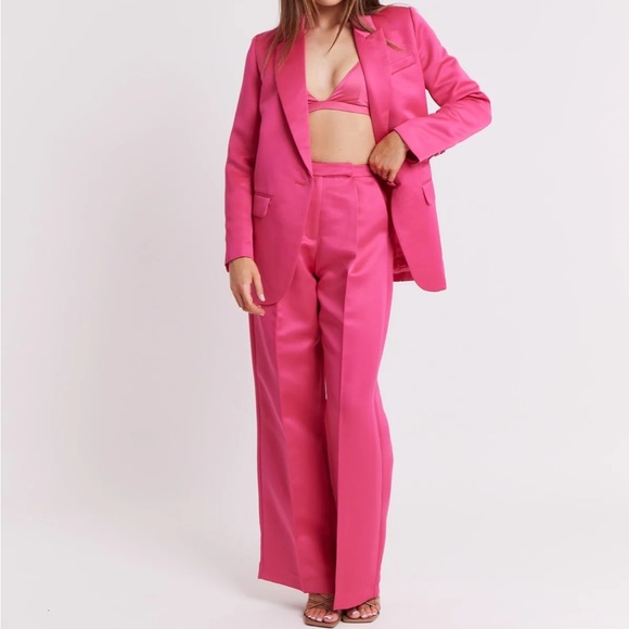 Because of Alice Satin Suit Wide Leg Trousers NWT - Picture 2 of 4